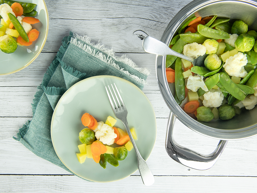 piatto di verdure cotte